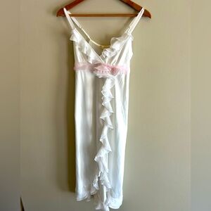 Flora Nikrooz White and Pink Ruffle Nightgown